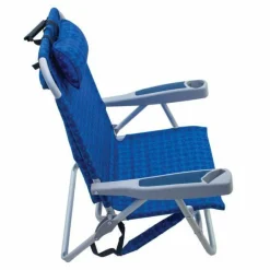 Rio Beach Backpack Beach Chairs-Blue 4-Position Folding Backpack Beach Chair with Cooler