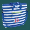 Rio Beach Beach Coolers-Blue Stripe Deluxe Insulated Tote Bag with Bottle Opener - Blue Stripe
