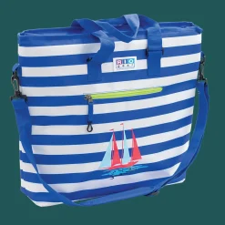 Rio Beach Beach Coolers-Blue Stripe Deluxe Insulated Tote Bag with Bottle Opener - Blue Stripe
