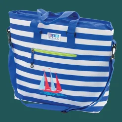 Rio Beach Beach Coolers-Blue Stripe Deluxe Insulated Tote Bag with Bottle Opener - Blue Stripe