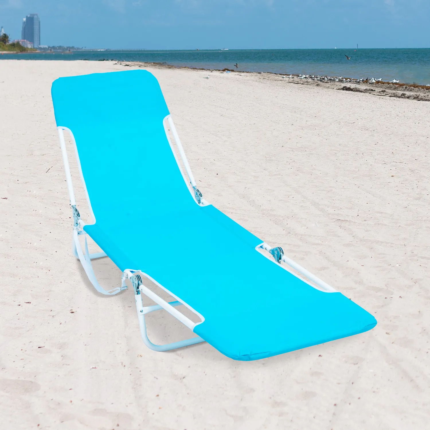 Rio Beach Beach Lounge Chairs-Folding Beach Lounger Blue