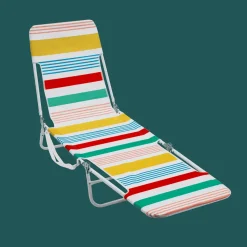 Rio Beach Beach Lounge Chairs-Stripe Folding Beach Lounger Stripe
