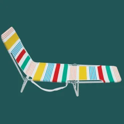 Rio Beach Beach Lounge Chairs-Stripe Folding Beach Lounger Stripe