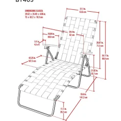 Camp & Go Beach Lounge Chairs-RIO Folding Web Lounge Chair, Blue / White