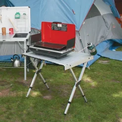 Rio Beach Tables-RIO Gear Aluminum Expandable Roll Top Table 28 x 27 in. to 48 x 27 in.