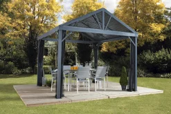 Sojag Hard-Top Gazebos-Sanibel I Hardtop Gazebo, 10 ft. x 10 ft. Light Gray