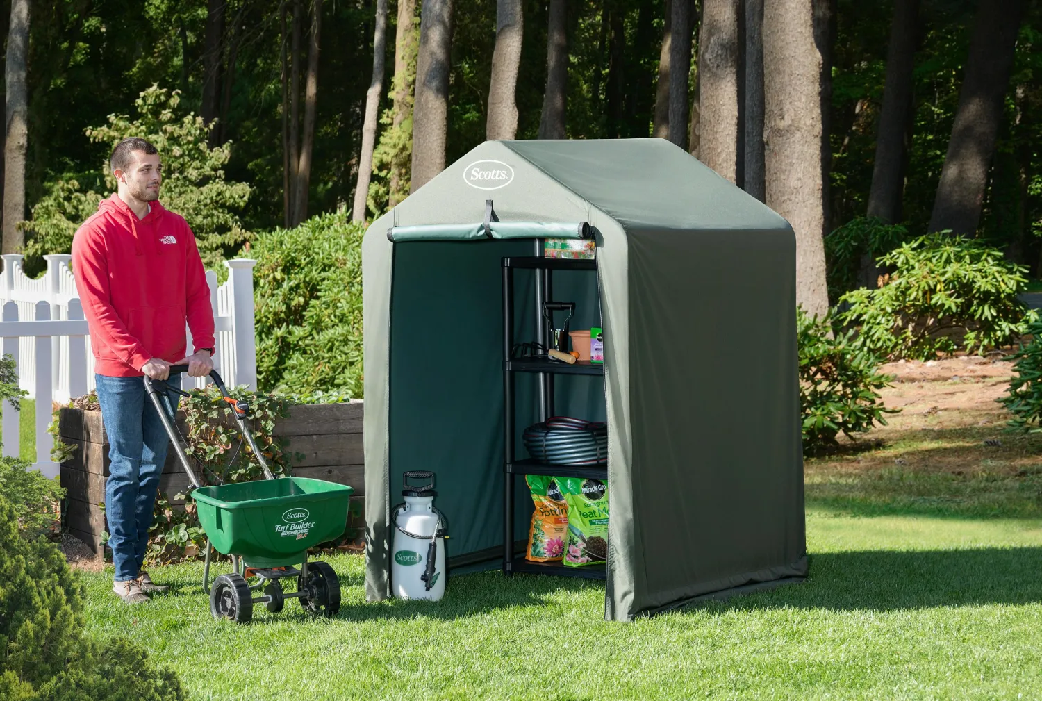Scotts Garden Sheds|Portable Sheds-Garden Shed 4 x 4 x 6' Green Peak