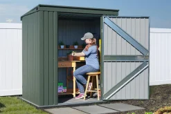 Miracle-Gro Garden Sheds|Metal Sheds-Scotts Lawn Care Storage Shed, 6x4, Green
