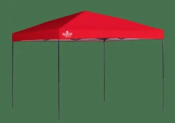 QuikShade Pop-Up Canopies-Shade Tech Straight Leg Pop-Up Canopy Tent Red