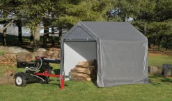 ShelterLogic Portable Sheds-Shed-in-a-Box 6 x 6 x 6 ft. or 1,8 x 1,8 x 1,8 m Peak Style Shelter, Gray