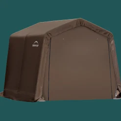 ShelterLogic Portable Sheds-10 x 10 x 8 ft Brown 3-in-1 Loafing Shed