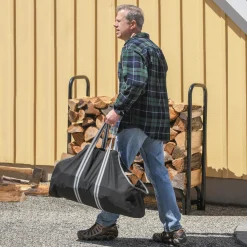 ShelterLogic Accessories|Firewood Storage-9 x 29 x 18 ft Charcoal Heavy Duty Multipurpose Carrier Bag