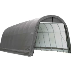 ShelterLogic Firewood Storage-Garage, 14 ft x 32 ft x 12 ft, Round, Gray