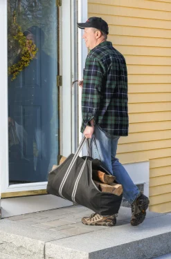 ShelterLogic Firewood Storage-Heavy Duty Firewood Bag 29x9x18 in. Black and Gray