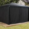 Sojag Gazebo Curtains-Black Curtains for Monteserra Gazebo, 10 ft. x 12 ft., Poly