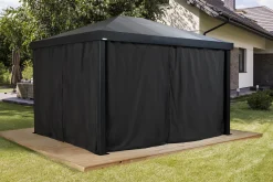 Sojag Gazebo Curtains-Black Curtains for Monteserra Gazebo, 10 ft. x 12 ft., Poly