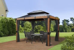 Sojag Gazebo Curtains-Black Curtains for Fontana Gazebo, 10 ft. x 12 ft., Spun