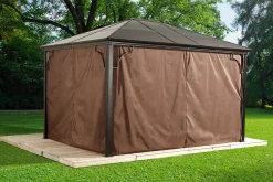 Sojag Gazebo Curtains-Brown Curtains for Sumatra Gazebo, 10 ft. x 12 ft., Poly, Outdoor Shades
