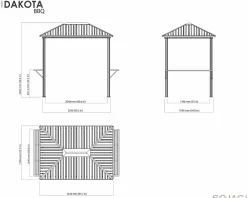 Sojag Grill Gazebos-Dakota 8 x 6 x 8 ft Brown BBQ Grill Gazebo