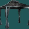 Sojag Hard-Top Gazebos-Genova 12 x 14 x 10 ft Dark Brown Gazebo
