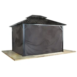 Sojag Gazebo Curtains-Genova 12 x 14 x 7 ft Dark Brown