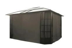 Sojag Gazebo Curtains-Grey Curtains for Savino Gazebo, 12 ft. x 14 ft., Polyester, Outdoor Shades