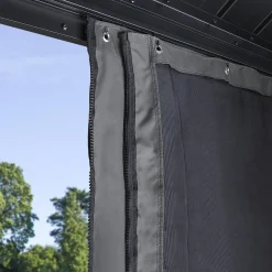 Sojag Gazebo Curtains-Grey Curtains for Savino Gazebo, 12 ft. x 14 ft., Polyester, Outdoor Shades