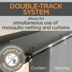 Sojag Hard-Top Gazebos-Kiana 10 x 12 x 9.5 ft Black Double Roof Aluminum Frame Gazebo With Netting