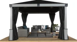 Sojag Gazebo Curtains-Lena 12 x 12 x 7 ft Black Polyester Curtains