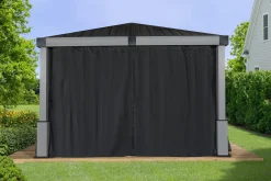 Sojag Gazebo Curtains-Lena 12 x 12 x 7 ft Black Polyester Curtains