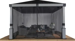 Sojag Hard-Top Gazebos-Lena 12 x 12 x 10 ft Grey Hard Top Gazebo