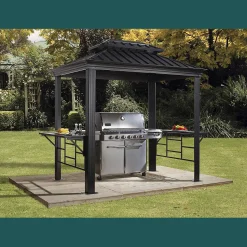 Sojag Grill Gazebos-Messina Hardtop BBQ Grill Gazebo, 6 ft. x 8 ft. Charcoal