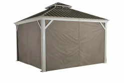 Sojag Gazebo Curtains-Messina/Mykonos 10 x 10 x 7 ft Taupe Curtains for Messina/Mykonos Gazebo,