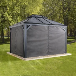 Sojag Gazebo Curtains-Monaco/Messina/Mykonos 12 x 12 x 7 ft Grey Grey Spun Polyester Curtains