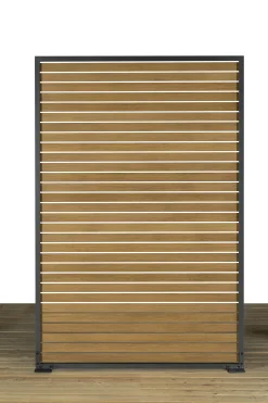 Sojag Privacy Screens-Privadesa 4 x 6 ft Wood Effect Privadesa Rustproof Aluminum Privacy Screen, Outdoor Shades