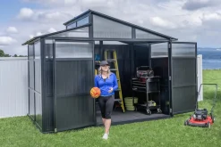 Sojag Metal Sheds-Rainier 8 x 11 ft Black Aluminum Storage Shed