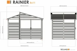 Sojag Metal Sheds-Rainier 8 x 11 ft Black Aluminum Storage Shed