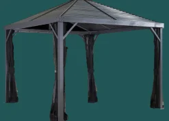 Sojag Hard-Top Gazebos-Sanibel 10 x 10 x 9 ft Grey Gazebo