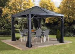 Sojag Hard-Top Gazebos-Sanibel 10 x 10 x 9 ft Grey Gazebo