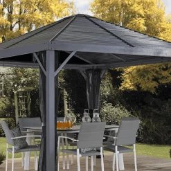 Sojag Hard-Top Gazebos-Sanibel 10 x 10 x 9 ft Grey Gazebo