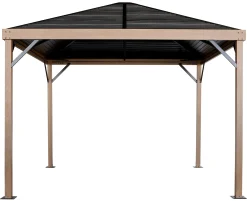 Sojag Hard-Top Gazebos-Sanibel 10 x 10 x 9 ft Wood Effect Gazebo