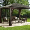 Sojag Hard-Top Gazebos-Sumatra 10 x 12 x 9 ft Dark Brown Gazebo