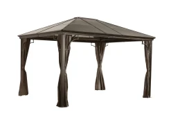 Sojag Hard-Top Gazebos-Sumatra 10 x 12 x 9 ft Dark Brown Gazebo