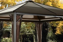 Sojag Hard-Top Gazebos-Sumatra 10 x 12 x 9 ft Dark Brown Gazebo