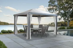 Sojag Gazebo Curtains-White Curtain for Monteserra Gazebo, 10 ft. x 12 ft., Poly