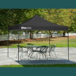 QuikShade Canopy Tents|Pop-Up Canopies-Solo Steel SOLO100 Straight Leg Pop-Up Canopy, 10 ft. x 10 ft. Midnight Blue