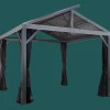 Sojag Hard-Top Gazebos-South Beach II Hardtop Gazebo, 12 ft. x 12 ft. Light Gray