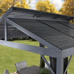 Sojag Hard-Top Gazebos-South Beach II Hardtop Gazebo, 12 ft. x 12 ft. Light Gray