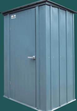 Arrow Garden Sheds|Metal Sheds-Spacemaker Patio Shed, 4x3, Juniper Berry