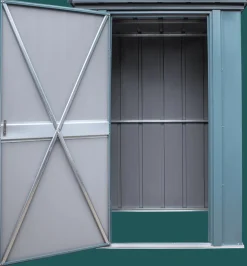 Arrow Garden Sheds|Metal Sheds-Spacemaker Patio Shed, 4x3, Juniper Berry